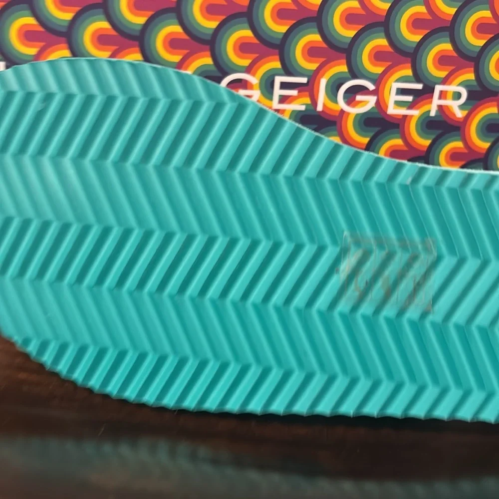 Kurt Geiger Aqua Sandals with Gold Accent - Picture 5 of 5